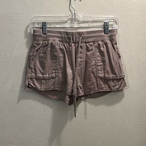 Community Tan Short Shorts with Elastic/Drawstring Waistband.  Size XXS.